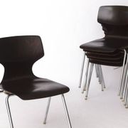 6 Flötotto Pagwood Chairs – German Design Classic, 1970s, Chrome & Plywood