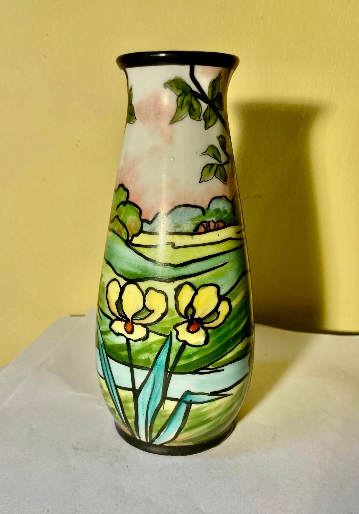 Art nouveau/art deco vase, signature in the décor of Chanele, stamped under the Jules Tieles vase