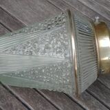 Art Deco style glass and brass pendant from the 20s/30s in water green color