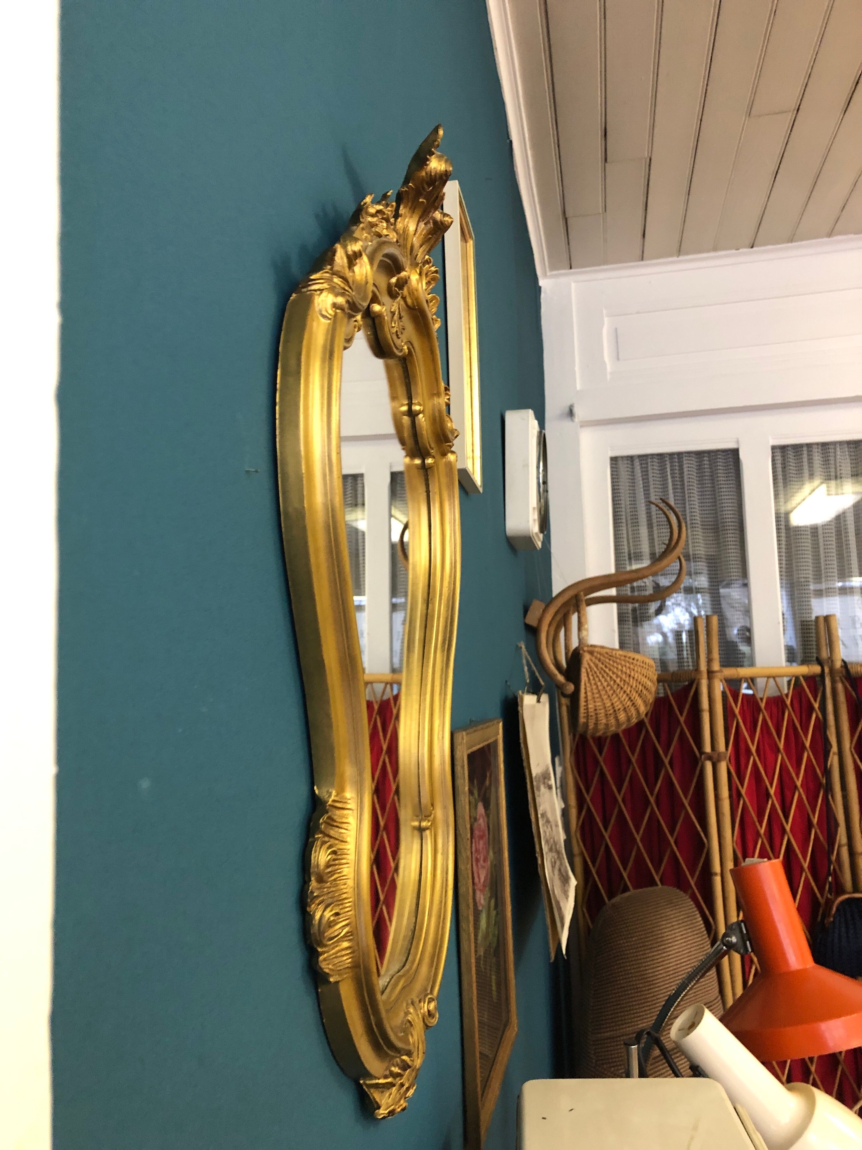 Golden mirror Louis XV style, 60x40 cm