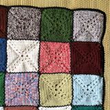 Plaid crochet , couverture vintage 90X120