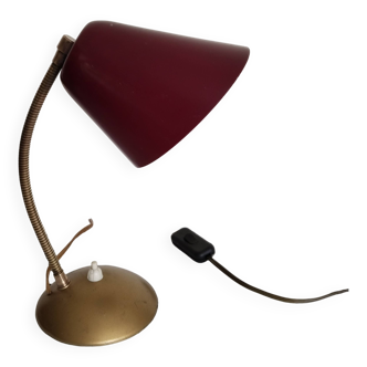 Burgundy cocotte lamp, table, flexible