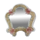 Venetian psyché mirror, blown glass from Murano, floral and beaded patterns.