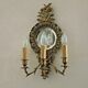 french antique Louis XlV bronze beveled mirror with 3 lights