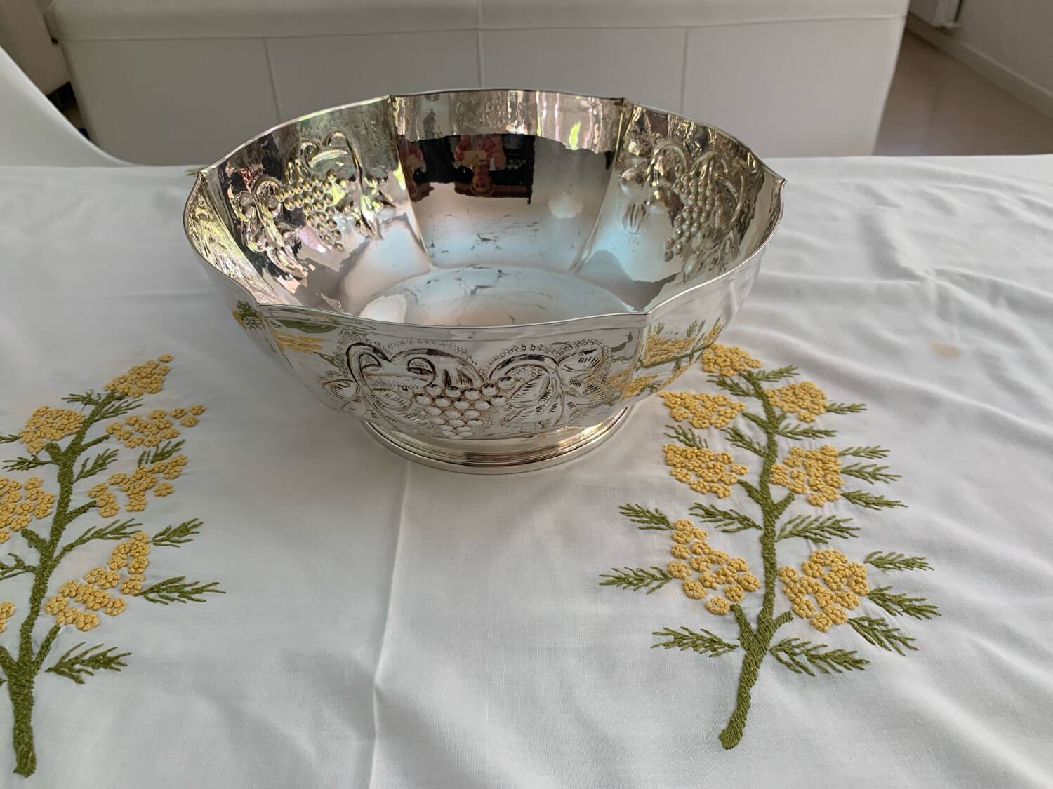 Solid silver fruit bowl