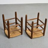 Pair of Bauche stools by Charlotte Perriand, Maison Sentou, circa 1950