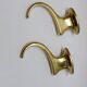 Gold-Colored Anodized Aluminum Coat Hooks, 1950s, Set of 2