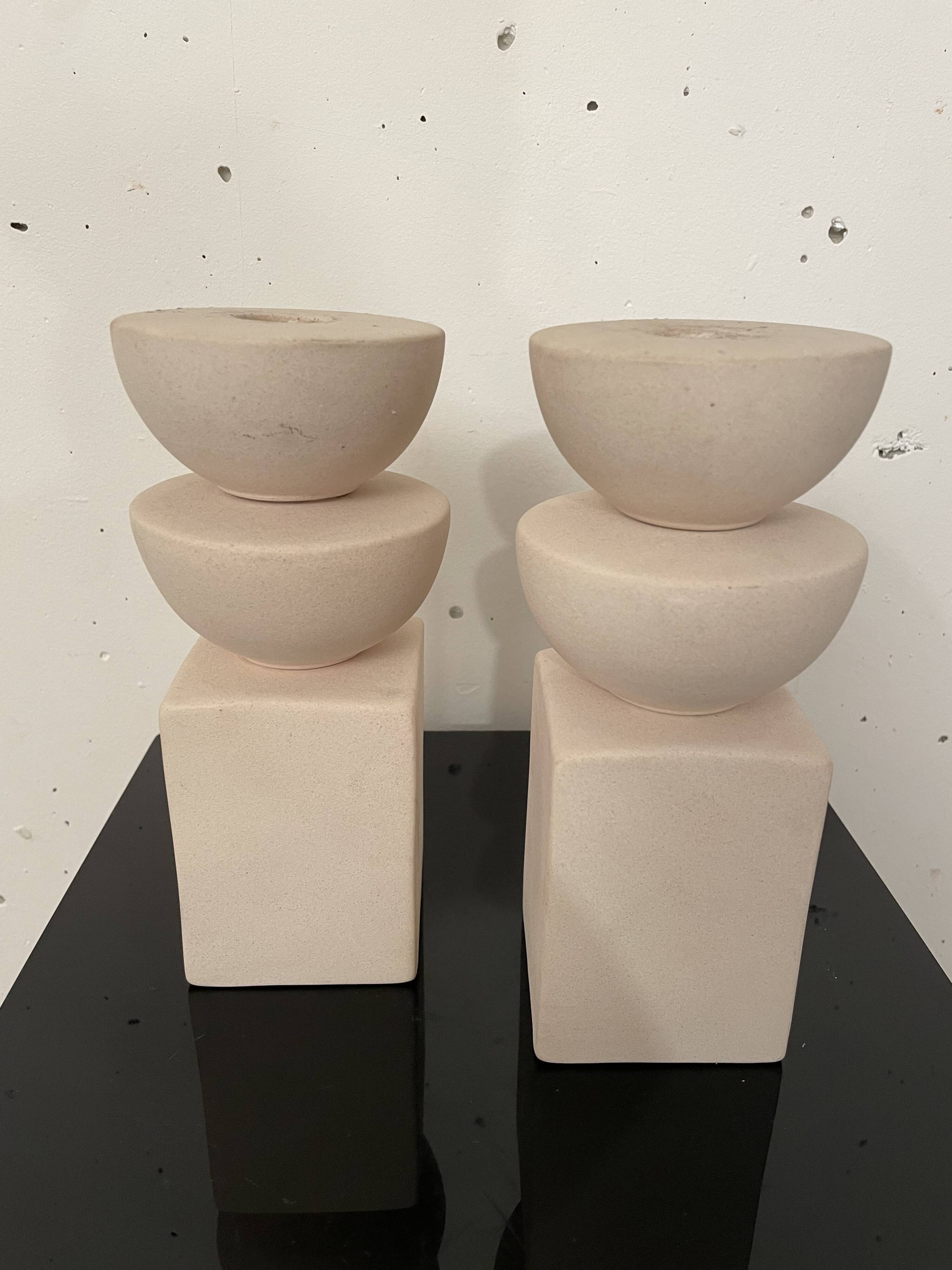 Pair of postmodern candlesticks 1980