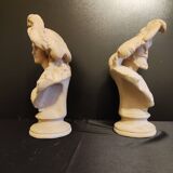 Plaster busts "margherita and faust" from the 50s