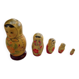 Old Russian wooden doll - USSR