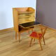 Blond & feet compass 1960 mahogany Vintage Secretary