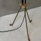 Vintage Italian Brass Floor Lamp in the style of Stilnovo, three legs, opaline