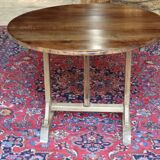 Table vigneronne en bois naturel de noyer diamètre 101 cm