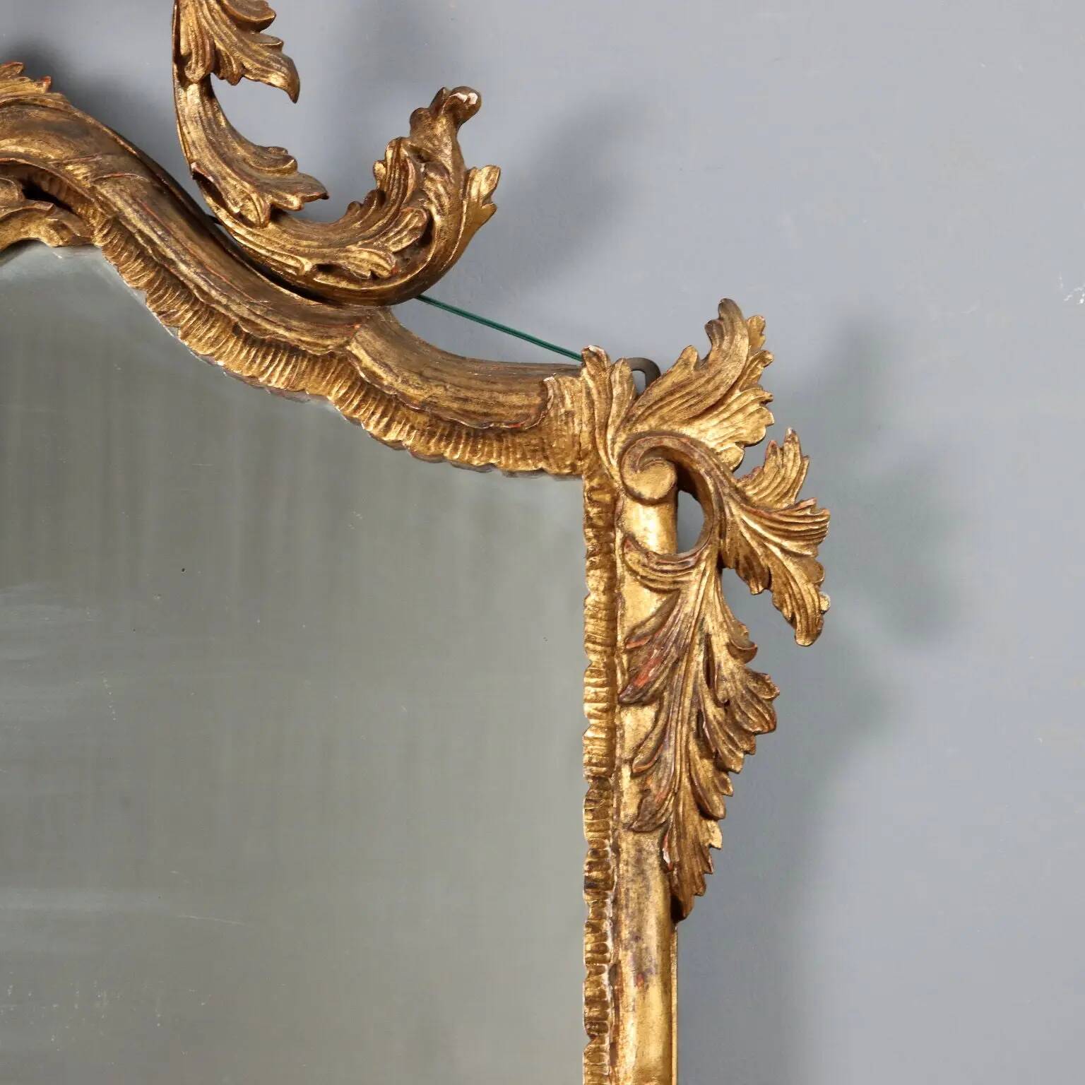 Antique carved and gilded wooden mirror, Italy, 19th century