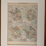 Old map of political and administrative France - 1900