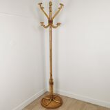 Rattan coat rack