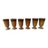 Set of 6 stoneware mazagrans