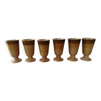 Set of 6 stoneware mazagrans