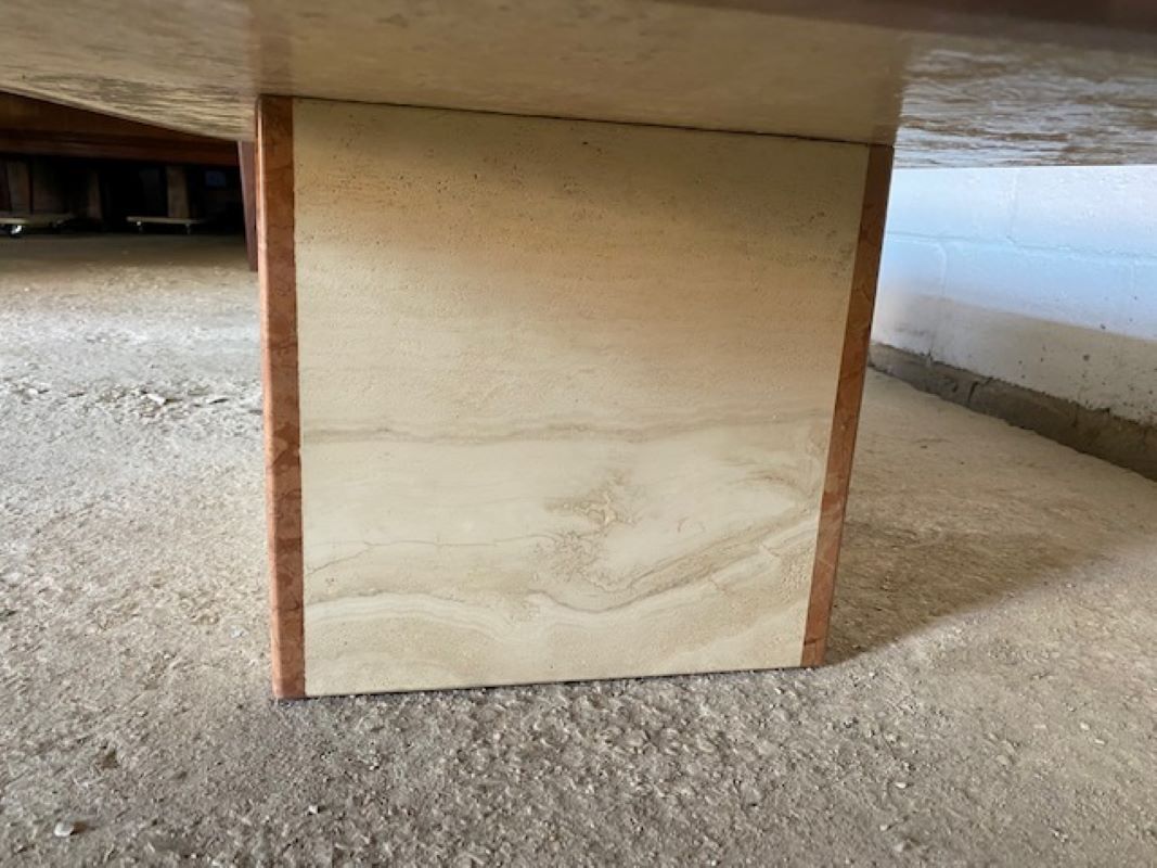 Travertine coffee table vintage marble 70s