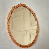 Miroir rond osier