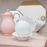 Old shell lamp in ceramic and opaline