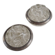 Pair of glass moulded flower vases and silver-plated metal – Art Deco style