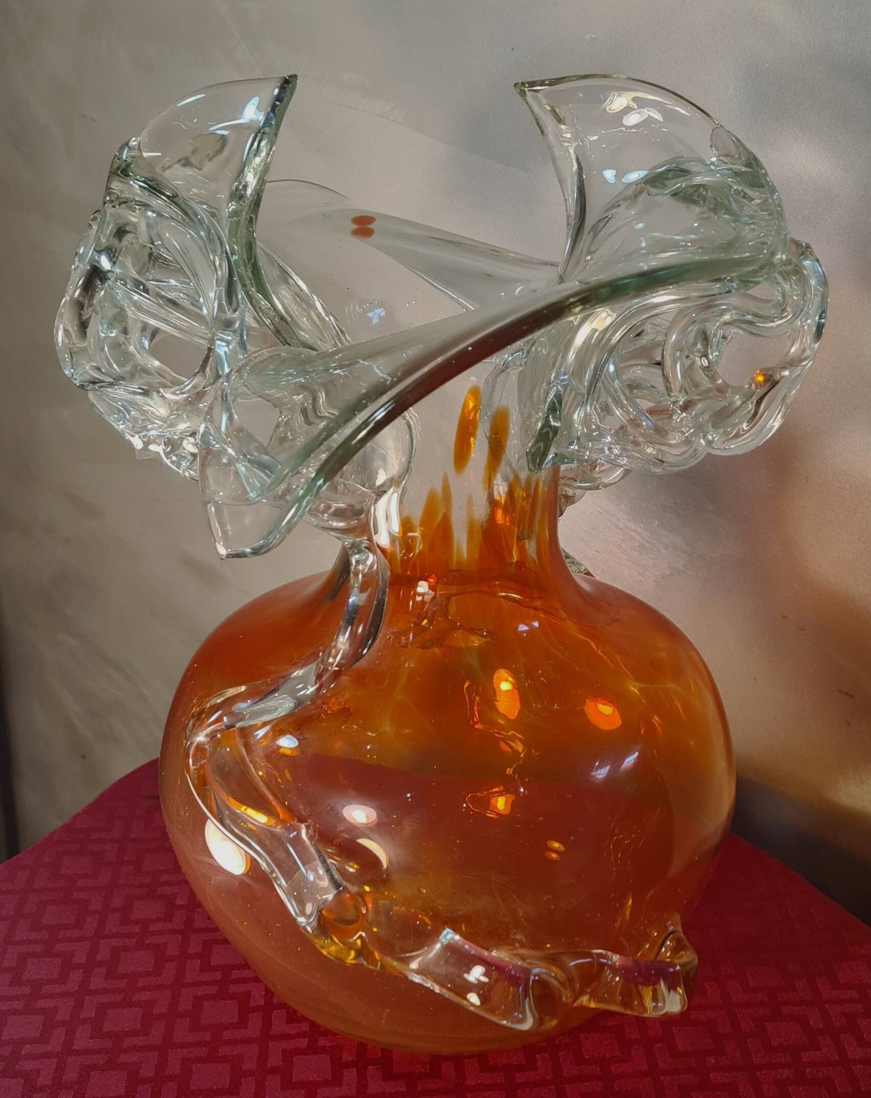 Murano glass vase, Venetian vase, hand blown glass vase