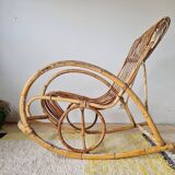 Antique rattan rocking chair