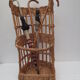 bread basket / handmade umbrella door in honey-coloured wicker