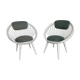 Pair of circle armchairs by Yngve Ekstrom for Swedese  1960