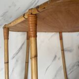 Small banbou tripod table from the 70s