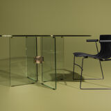 Table à manger en verre Peter Ghyczy des années 70