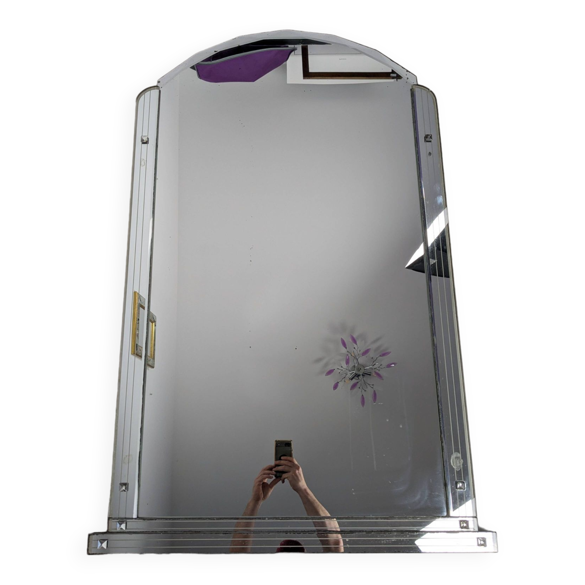 Beveled art deco mirror 127 x 83 cm