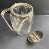 Seau à biscuits cristal taillé et métal argenté – Art déco