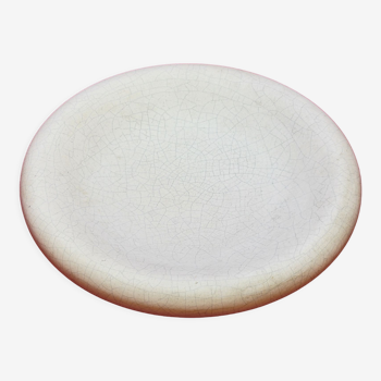 Vide poche blanc en céramique craquelée matte François Chatain coupelle assiette