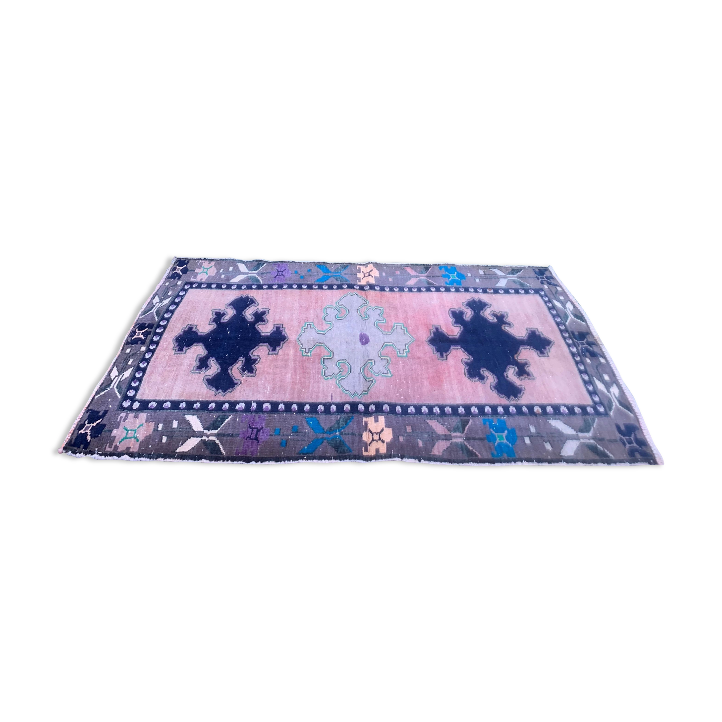 Old turkish Oushak rug 148x85 cm vintage