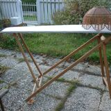 Folding wooden console, ironing board with its jeanette