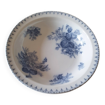 Large deep dish Sarreguemines Flore blue decoration – 30 cm