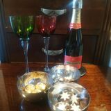 Servant 3 cups in silver metal poinçoin