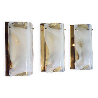Trio of JT Kalmar Murano glass wall lights