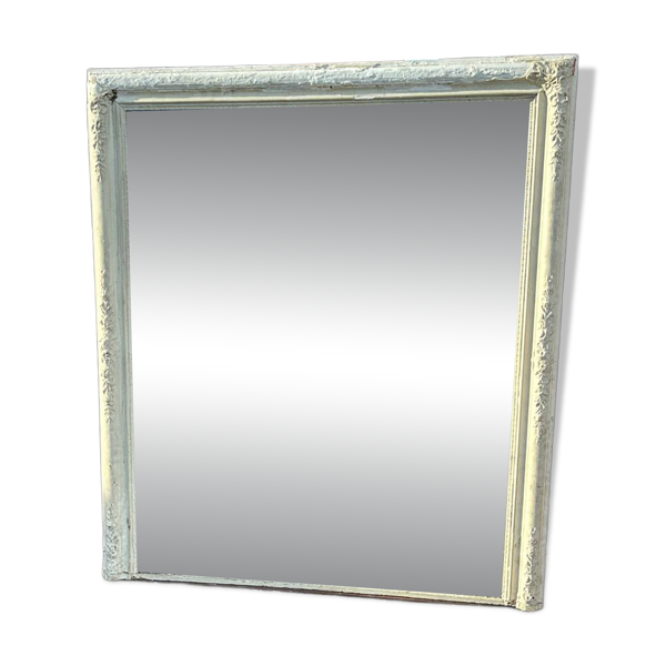 Miroir en bois et stuc blanc cassé — Beyit