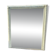 Miroir en bois et stuc blanc cassé