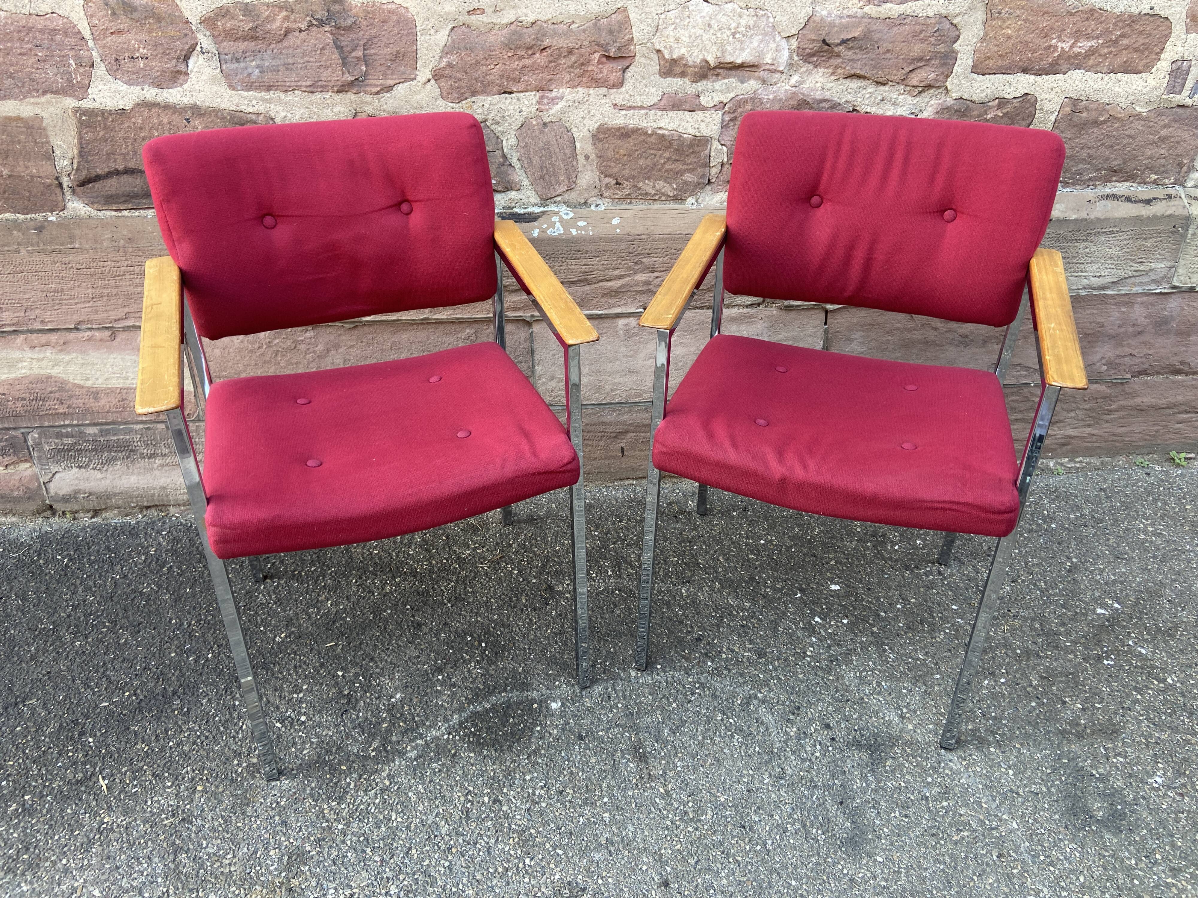Pair of armchairs design Polsterstühle Röder & Söhne Frankfurt