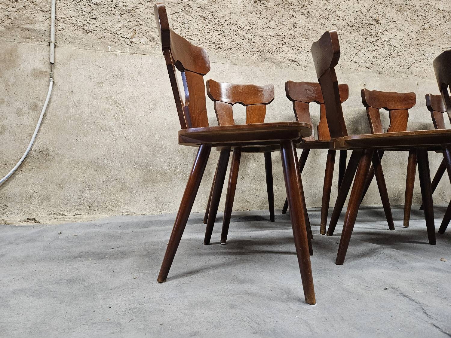 Set of 12 vintage bistro chairs 1960