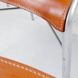 Set of 6 of italian vintage Arrben dining chairs, 1980s - Cognac Leather