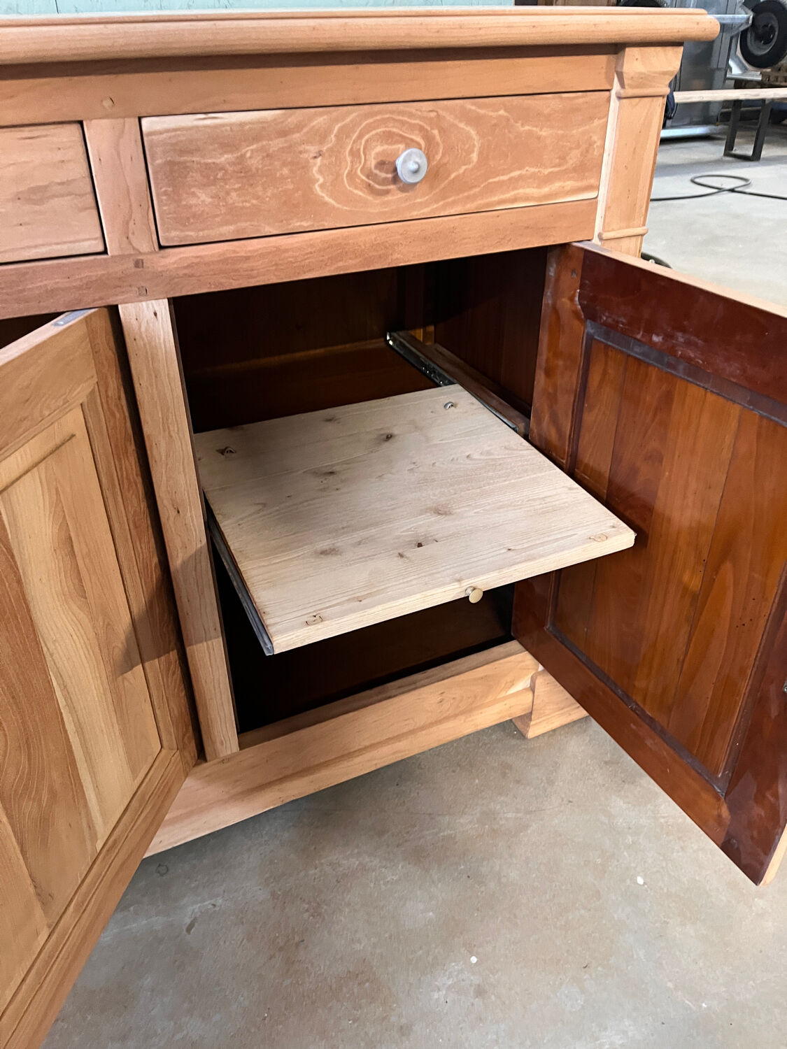 Bahut enfilade vintage en bois brut