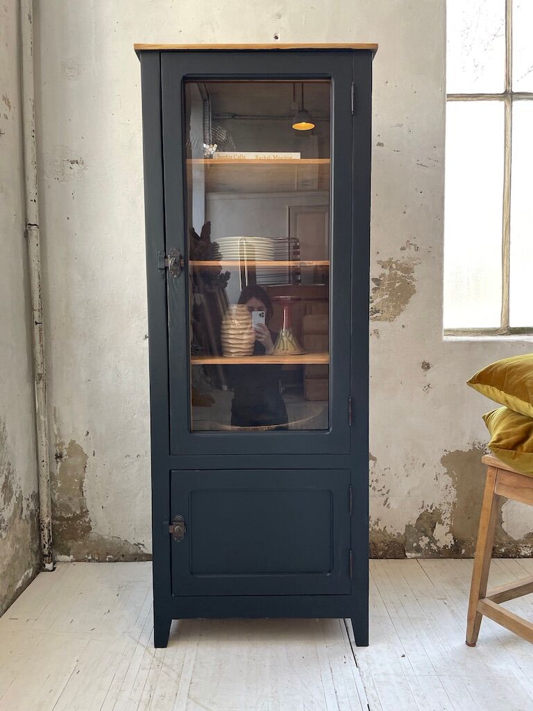 Old black storage window
