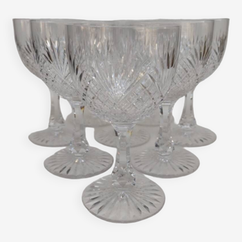 8 large baccarat crystal glasses, circa 1910.