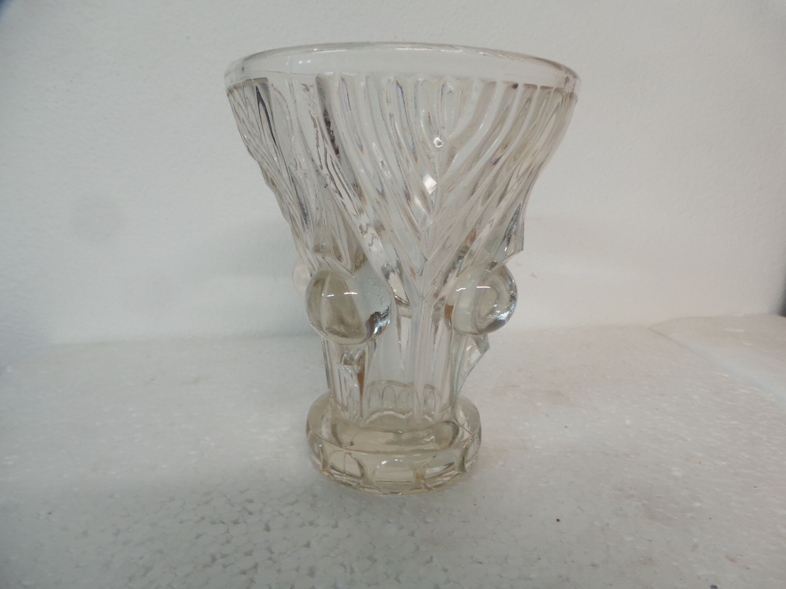 Glass vase with balls
