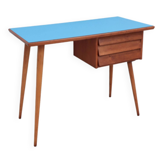 Bureau vintage en bois et formica 1960